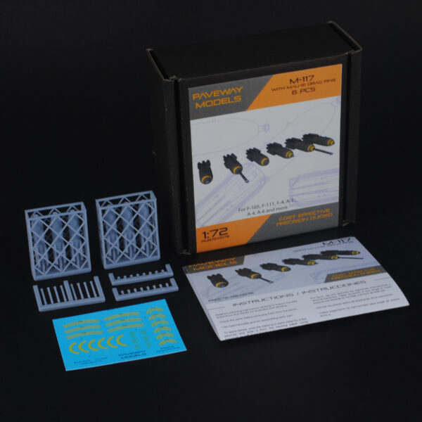 M-117 con cola retardadora MAU-91, set de 6 - 1:72